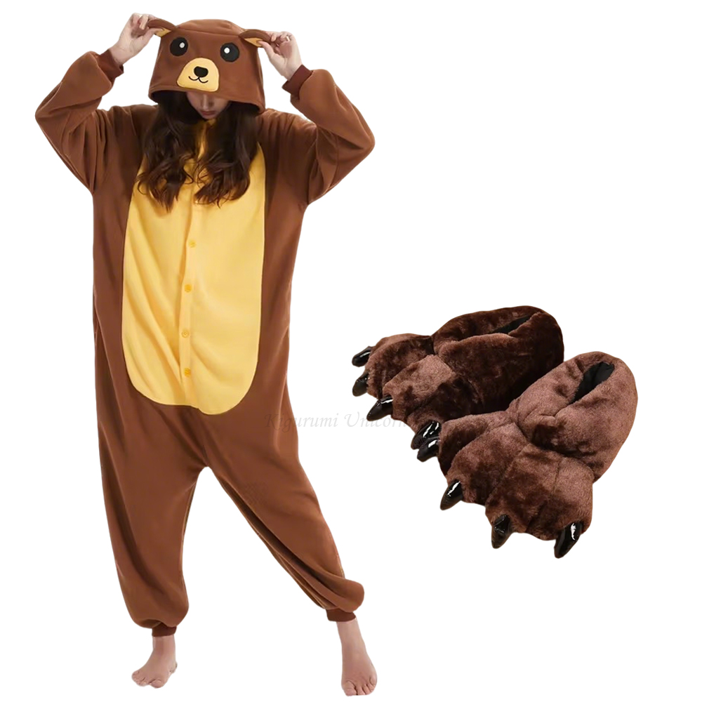 Women Shoes Xxl - Combinaison Kigurumi Ours Brun Adulte, Pyjama
